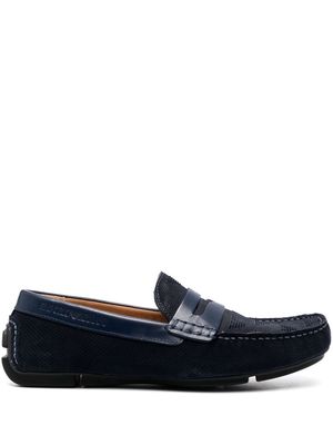 Emporio Armani logo-embossed loafers - Blue