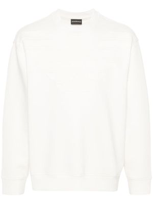 Emporio Armani logo-embossed scuba-jersey sweatshirt - White