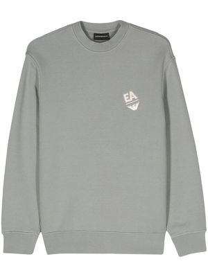 Emporio Armani logo-embroidered cotton sweatshirt - Grey