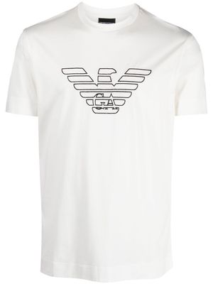 Emporio Armani logo-embroidered crewneck T-shirt - White