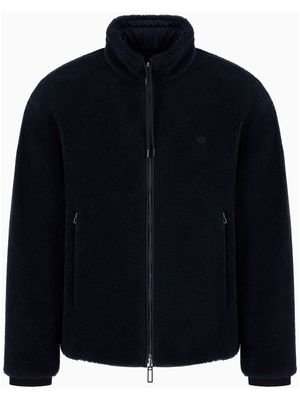 Emporio Armani logo-embroidered reversible jacket - Black