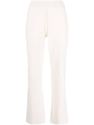 Emporio Armani logo-embroidered ribbed track pants - White