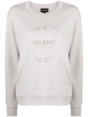 Emporio Armani logo-embroidered sweatshirt - Grey
