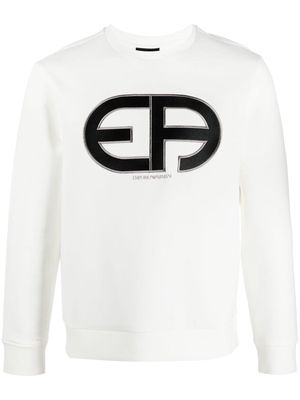 Emporio Armani logo-embroidered sweatshirt - Neutrals