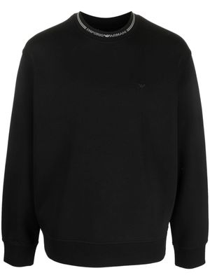 Emporio Armani logo intarsia-knit sweatshirt - Black