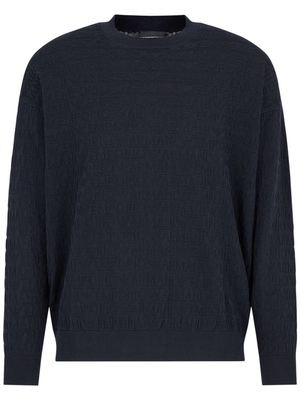 Emporio Armani logo-jacquard cotton sweatshirt - Black