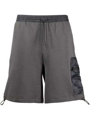 Emporio Armani logo-patch cotton-blend track shorts - Grey