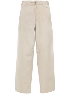 Emporio Armani logo-patch cotton-blend wide-leg jeans - Neutrals