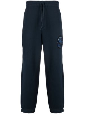 Emporio Armani logo-patch cotton track pants - Blue