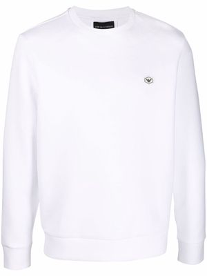 Emporio Armani logo-patch crew-neck sweatshirt - White