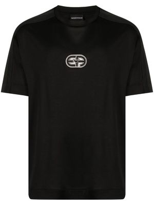 Emporio Armani logo-patch crew-neck T-shirt - Black