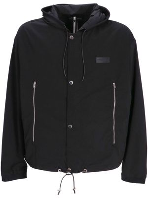 Emporio Armani logo-patch hooded jacket - Black