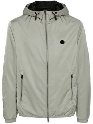Emporio Armani logo-patch hooded jacket - Green