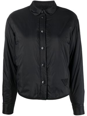 Emporio Armani logo-patch shirt jacket - Black