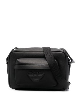 Emporio Armani logo-patch shoulder bag - Black