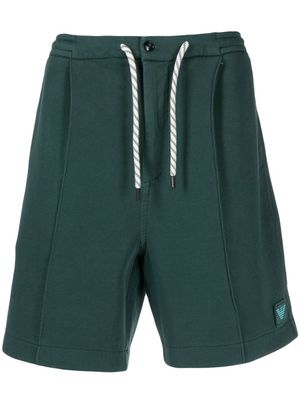 Emporio Armani logo-patch track shorts - Green