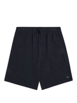 Emporio Armani logo-patch waffle-knit shorts - Black