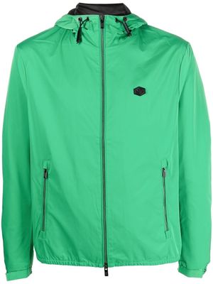 Emporio Armani logo-patch zip-up lightweight jacket - Green