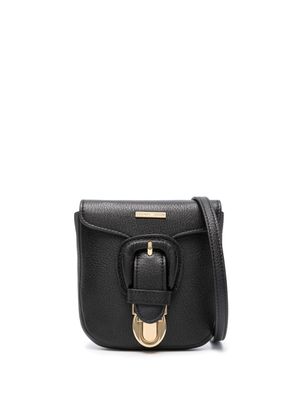 Emporio Armani logo-plaque leather belt bag - Black
