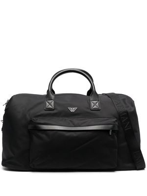 Emporio Armani logo plaque luggage bag - Black