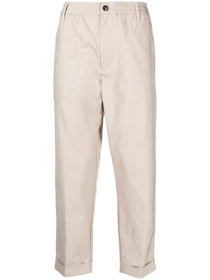 Emporio Armani logo-plaque straight leg trousers - Neutrals