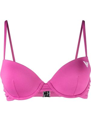 Emporio Armani logo-print bikini top - Pink