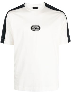 Emporio Armani logo-print color-block T-shirt - White