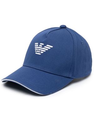 Emporio Armani logo-print cotton baseball cap - Blue