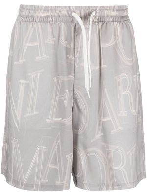 Emporio Armani logo-print cotton-blend shorts - Grey