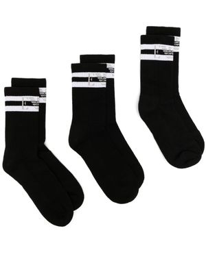 Emporio Armani logo-print cotton blend socks - Black