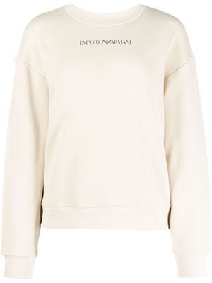 Emporio Armani logo-print cotton sweatshirt - Neutrals