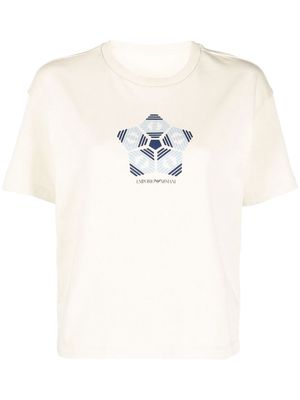 Emporio Armani logo-print cotton T-shirt - Neutrals