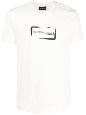 Emporio Armani logo print cotton T-shirt - White