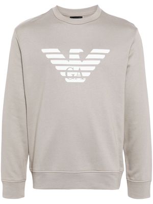 Emporio Armani logo-print crew-neck sweatshirt - Neutrals