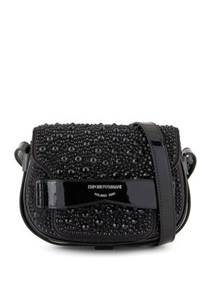 Emporio Armani logo-print crystal-embellished mini bag - Black