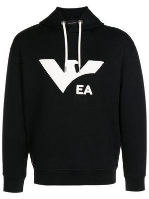 Emporio Armani logo-print detail hoodie - Black