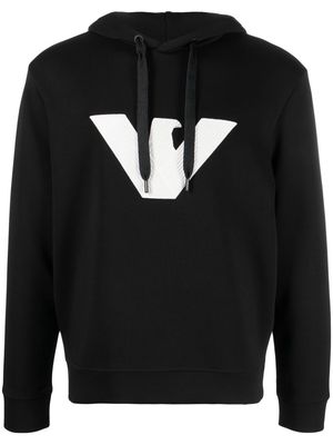 Emporio Armani logo-print hoodie - Black