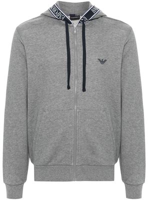 Emporio Armani logo-print hoodie - Grey