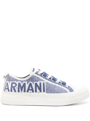 Emporio Armani logo-print lace-up sneakers - Blue