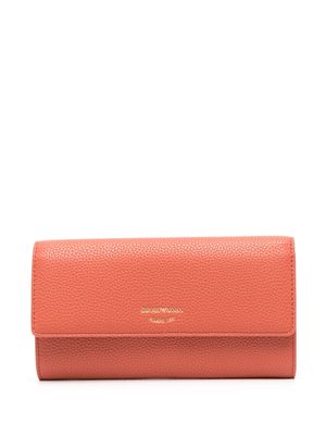 Emporio Armani logo print leather purse - Orange