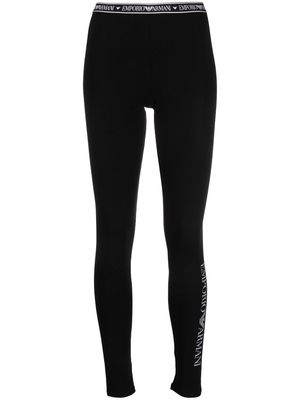 Emporio Armani logo-print leggings - Black