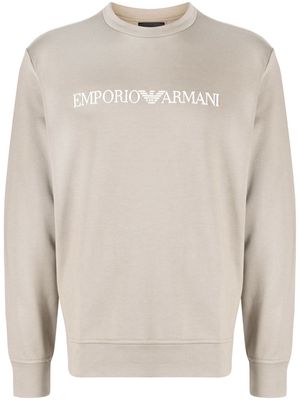 Emporio Armani logo-print long-sleeve sweatshirt - Brown