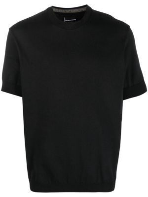 Emporio Armani logo-print neckline T-shirt - Black