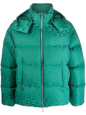 Emporio Armani logo-print padded jacket - Green