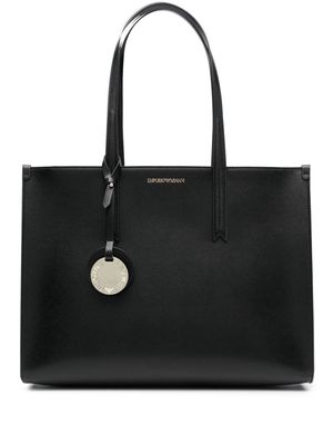 Emporio Armani logo-print shoulder bag - Black