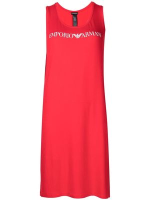 Emporio Armani logo-print sleeveless dress - Red