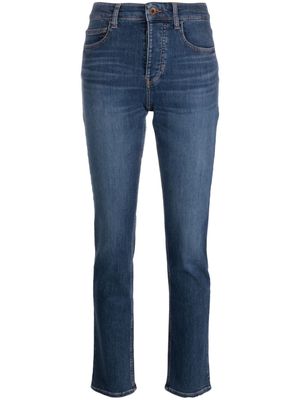 Emporio Armani logo-print slim-cut jeans - Blue