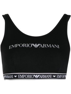 Emporio Armani logo-print sports bra - Black