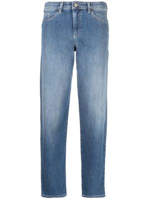 Emporio Armani logo-print straight-leg jeans - Blue