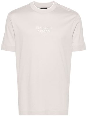 Emporio Armani logo-rubberised cotton T-shirt - Neutrals